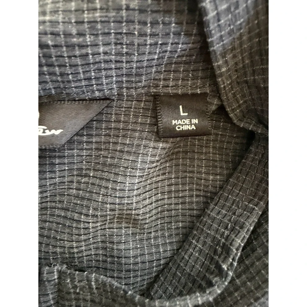 TravisMathew Men's L Gray Plaid Full Zip Lightweight Jacket Golf